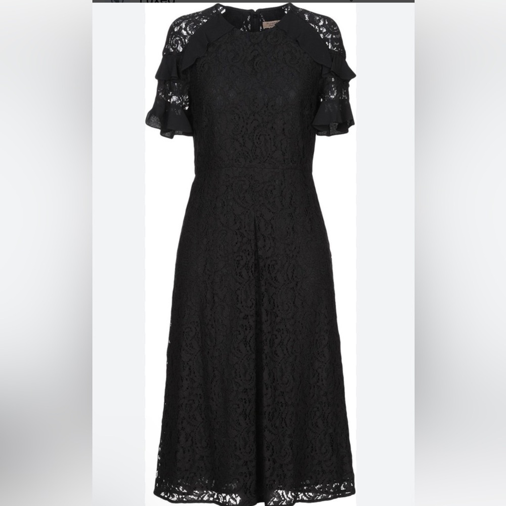 Burberry Lace Ruffle Sleeves Midi Dress - Picture 2 of 13
